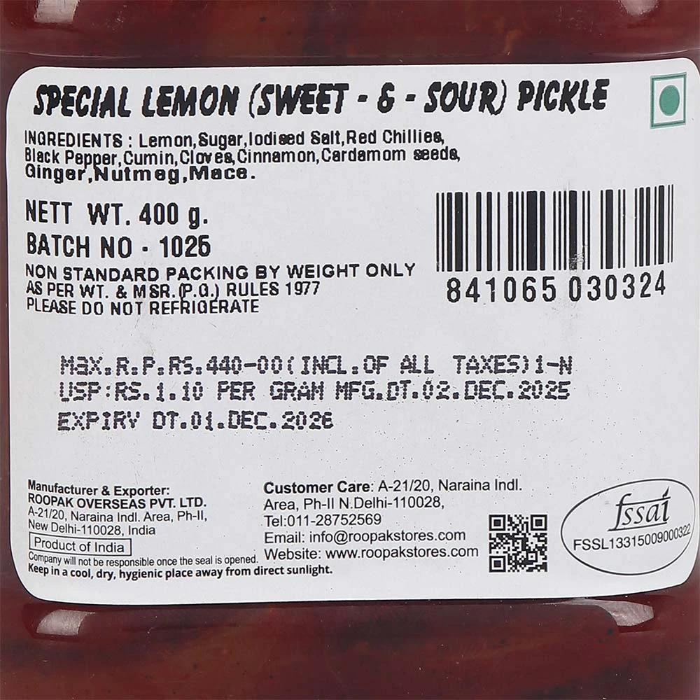 Sweet and Sour Lemon Pickle Masala